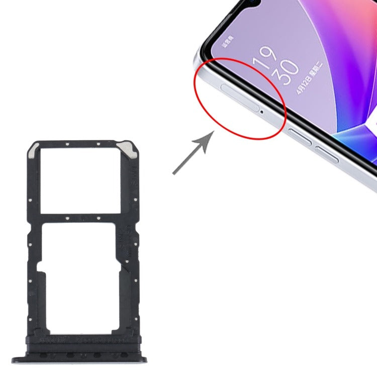 Sim Tray Slot Holder for Oppo A77 (2022) Black Sim Tray Slot Holder for Oppo A77 (2022) Black